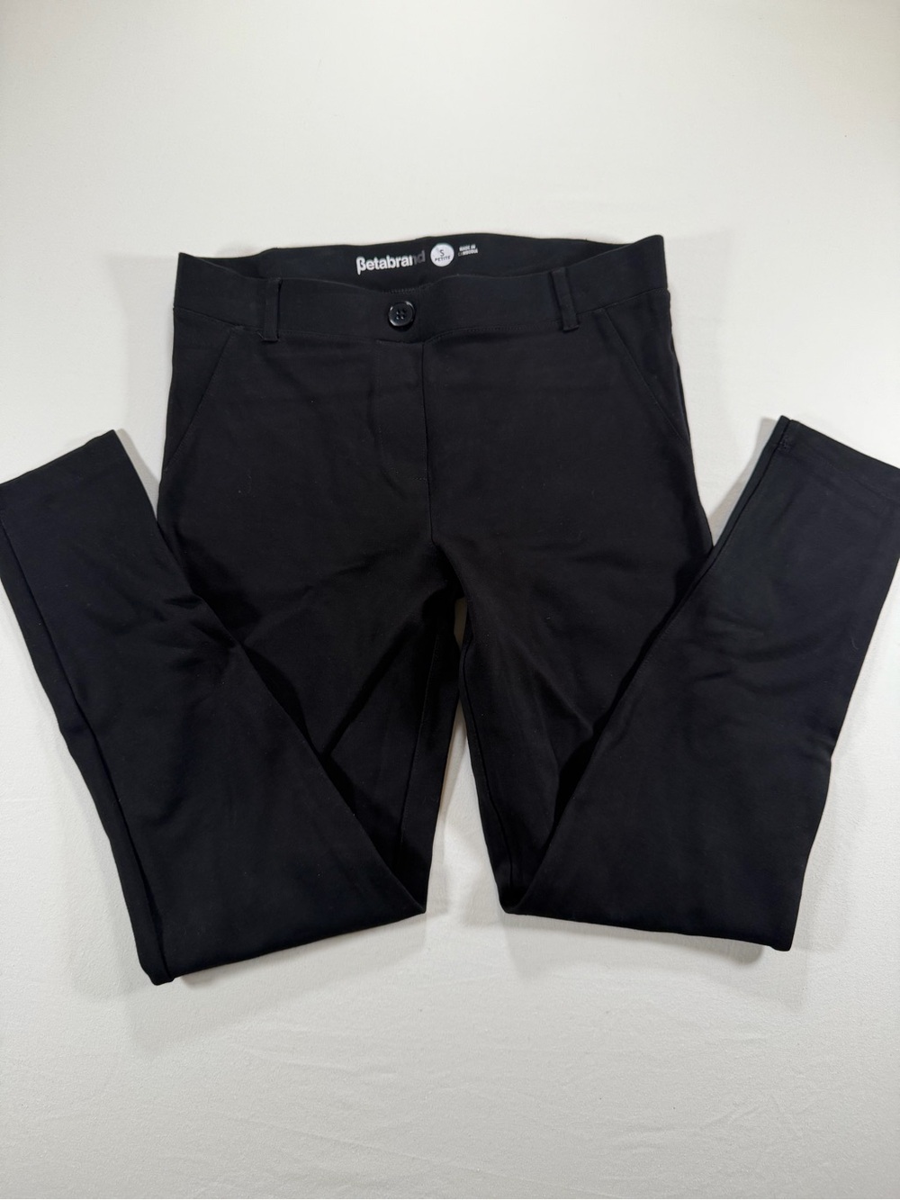 Betabrand Black Slim Stretch Chinos